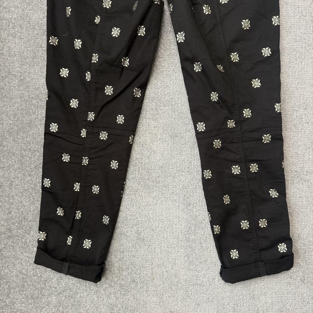 White House Black Market Pants Womens 8 Long Straight Crop Gold Metallic Print - Picture 12 of 12